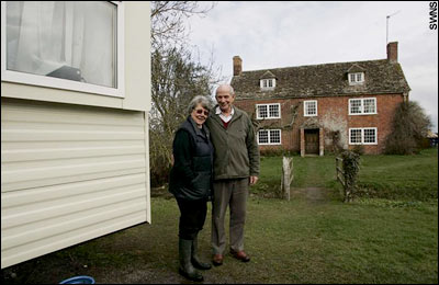 John and Margie Histed have not been able to move back into their home because newts could be living in the grounds
